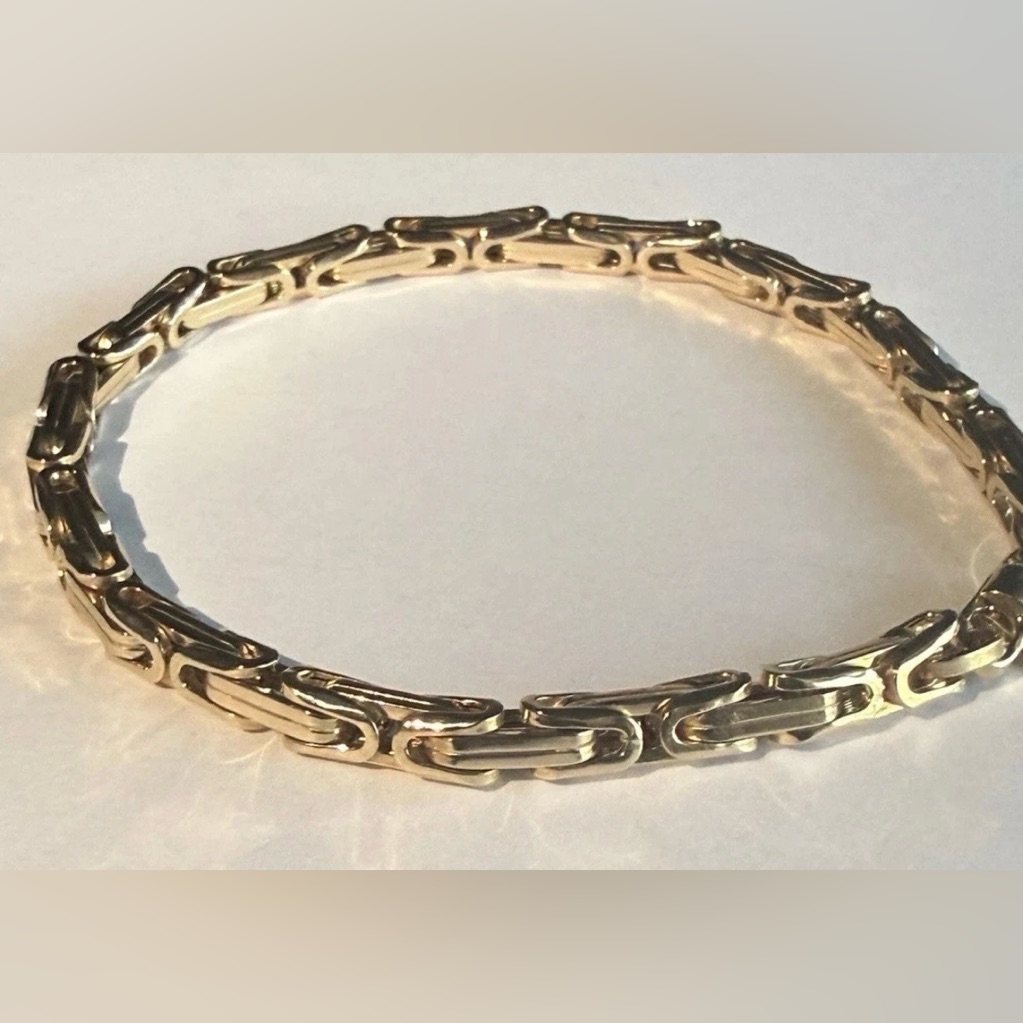 Saks Fith Avenue 14k Byzantine Link Unisex Bracelet Made In Italy Nwt $3600